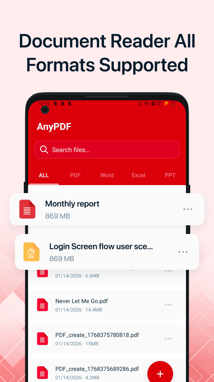 AnyPDF reader screen